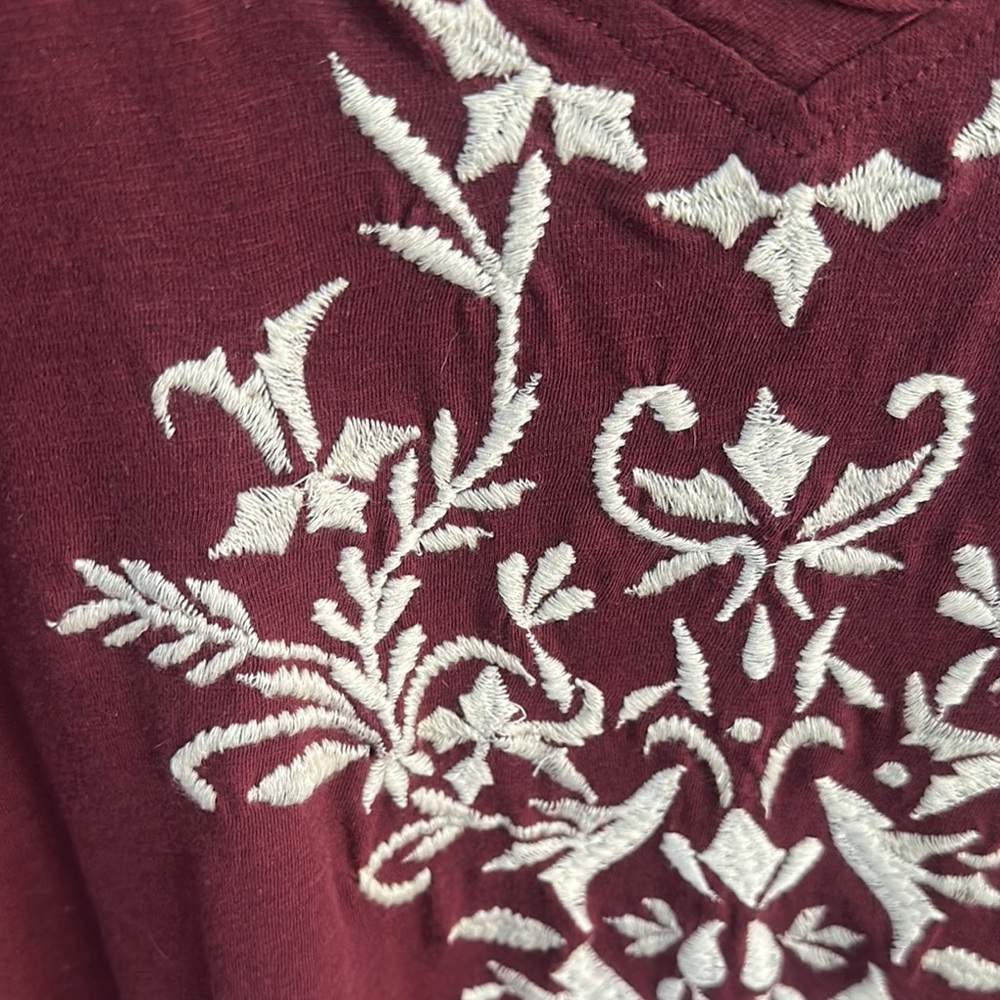 Caite brand Red and White Relaxed Graphic Tunic - Picture 3 of 3